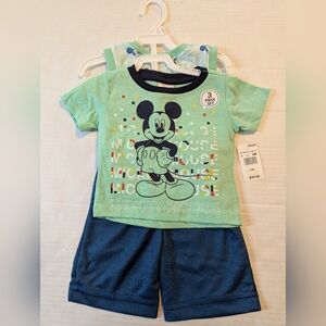 Mickey Mouse 3 Piece Short Set Size 12 Months BNWT
